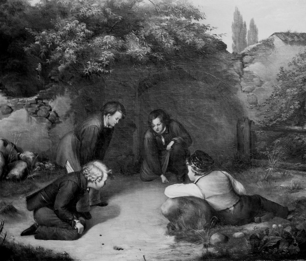 wizerunek dla obiektu: Chłopcy bawiący się pod ruinami zamku bydgoskiego